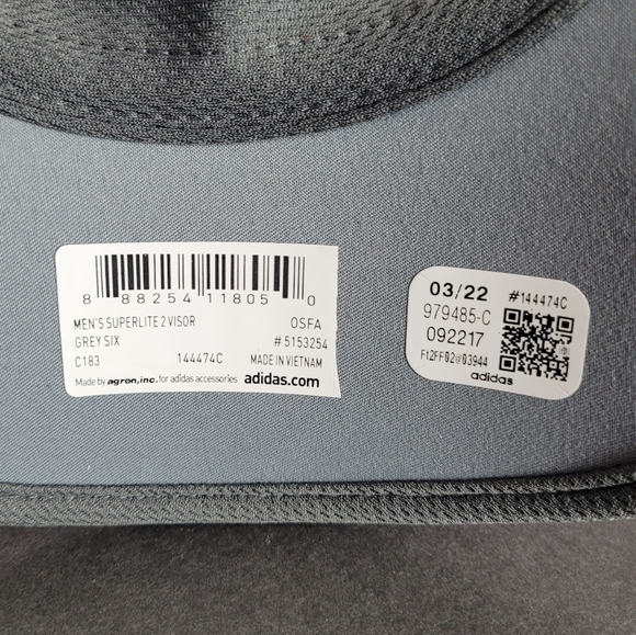 Adidas Visor Hat Reflective Adjustable Fit Gray NEW - Picture 7 of 8